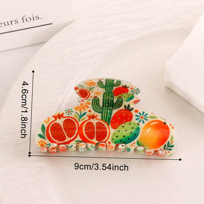 Beau - Fruit Theme Print Casual Claw Clip