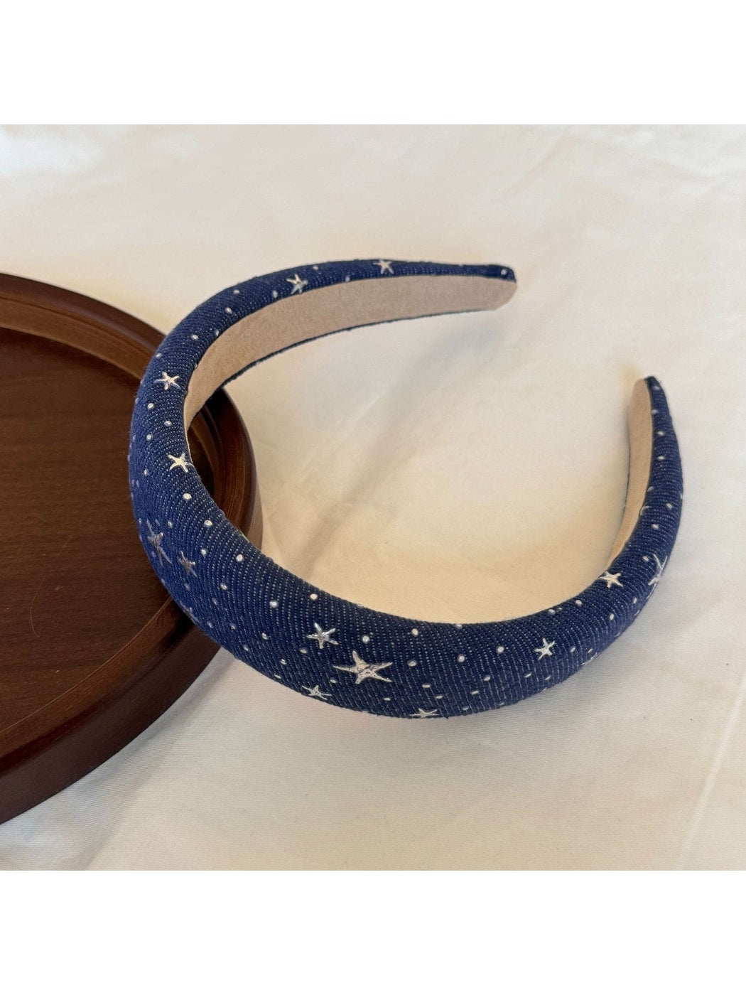 Gifty - Geometric Silver Star Detail Padded Headband