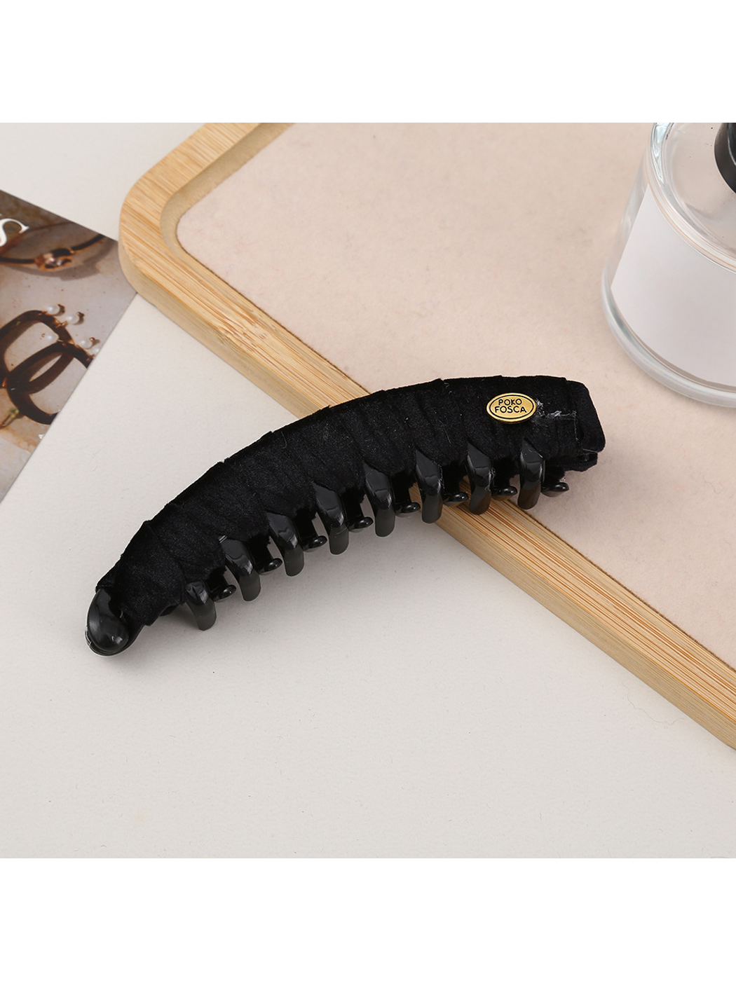 Beau - Curved Velvet Wrapped Hair Clip