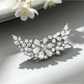 Brovia - Curved Floral Leaf Rhinestones Brooch Pin
