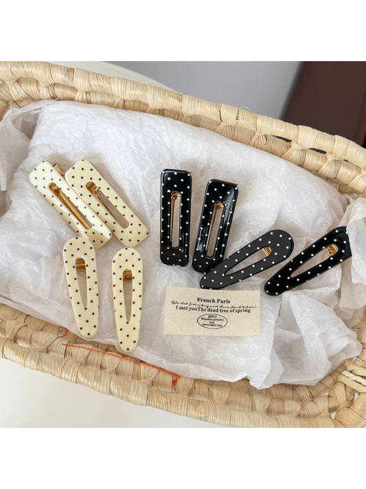 Beau - Polka Dot Geometric Duckbill Hair Clip