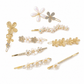 Beau - Opal Floral Gold Tone Hair Clip Collection