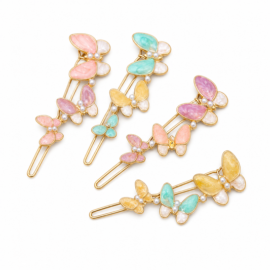 Beau - Colorful Enamel Butterfly Hair Clip