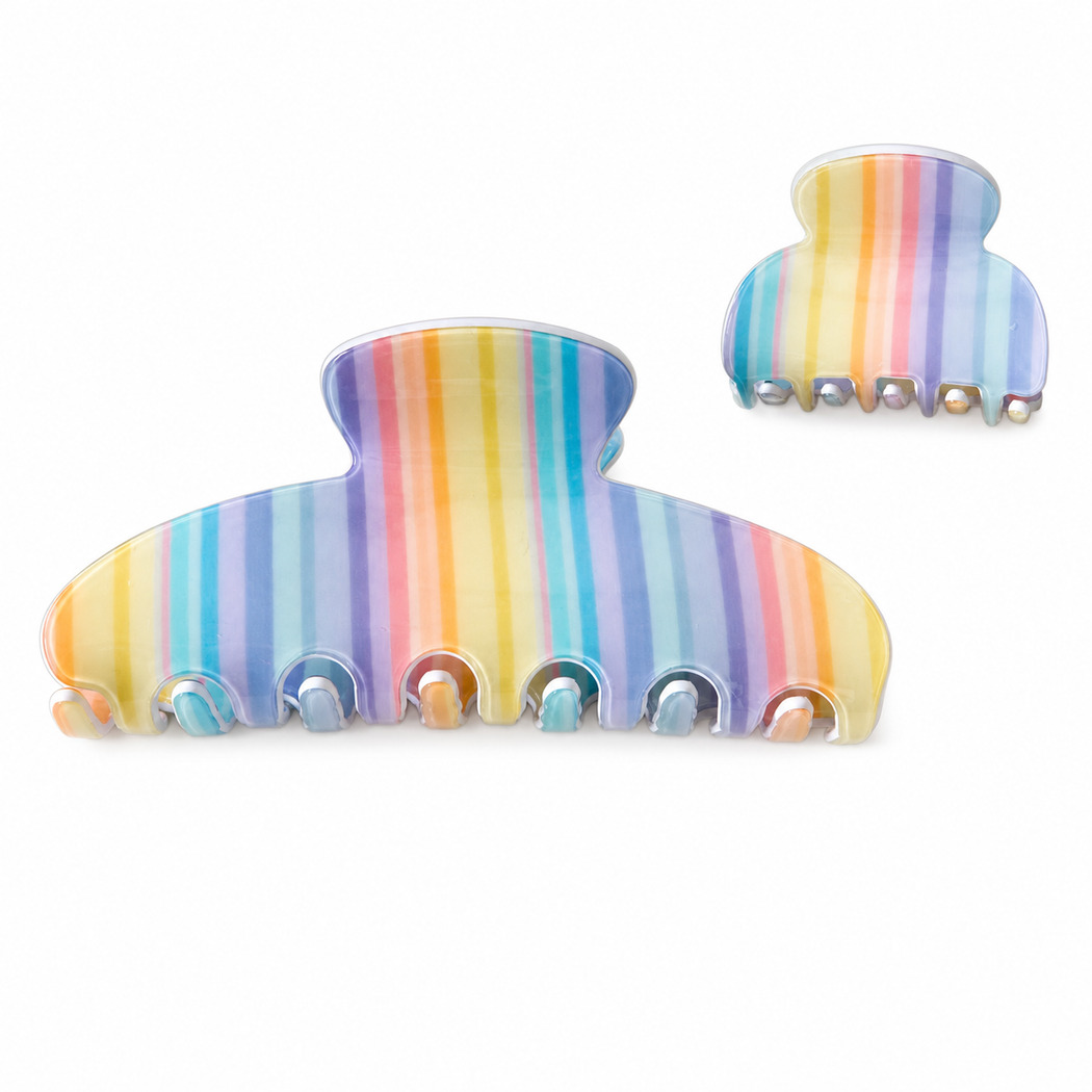 Beau - Rainbow Striped Hair Claw
