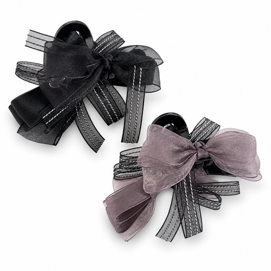 Beau - Ribbon Bow Curved Hair Claw