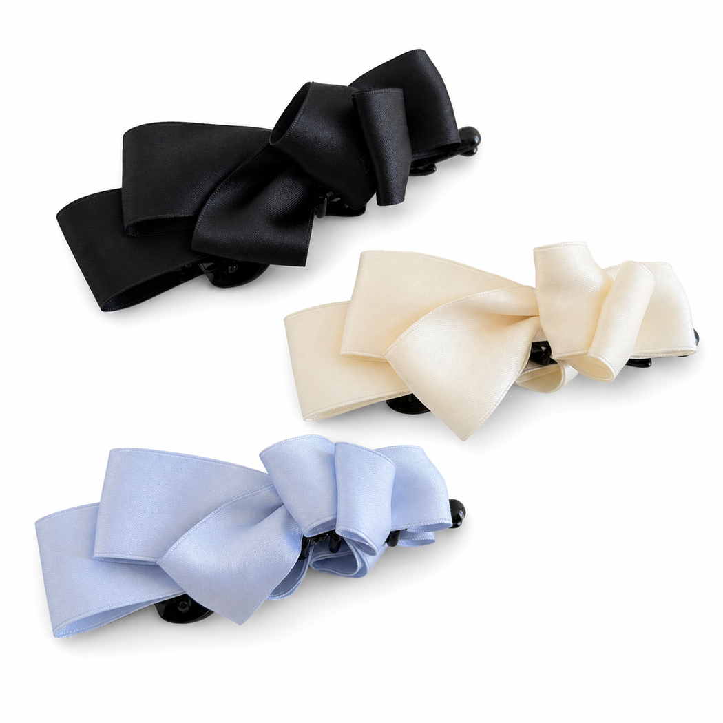 Beau - Satin Bow Banana Hair Clip