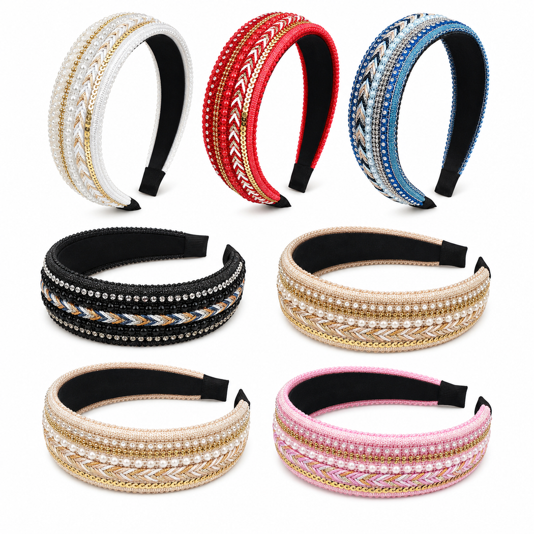 Gifty - Beaded Pearl Wide Headband