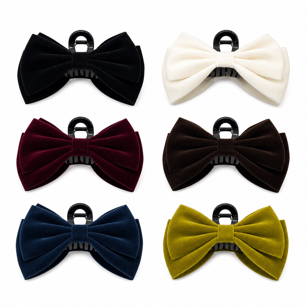 Beau - Velvet Bow Oversized Hair Claw