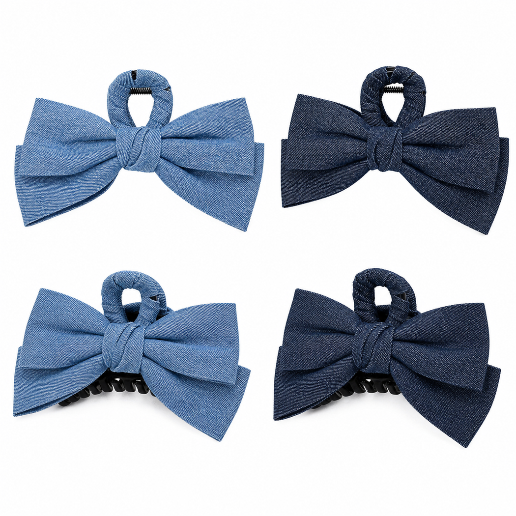 Beau - Denim Bow Hair Clip