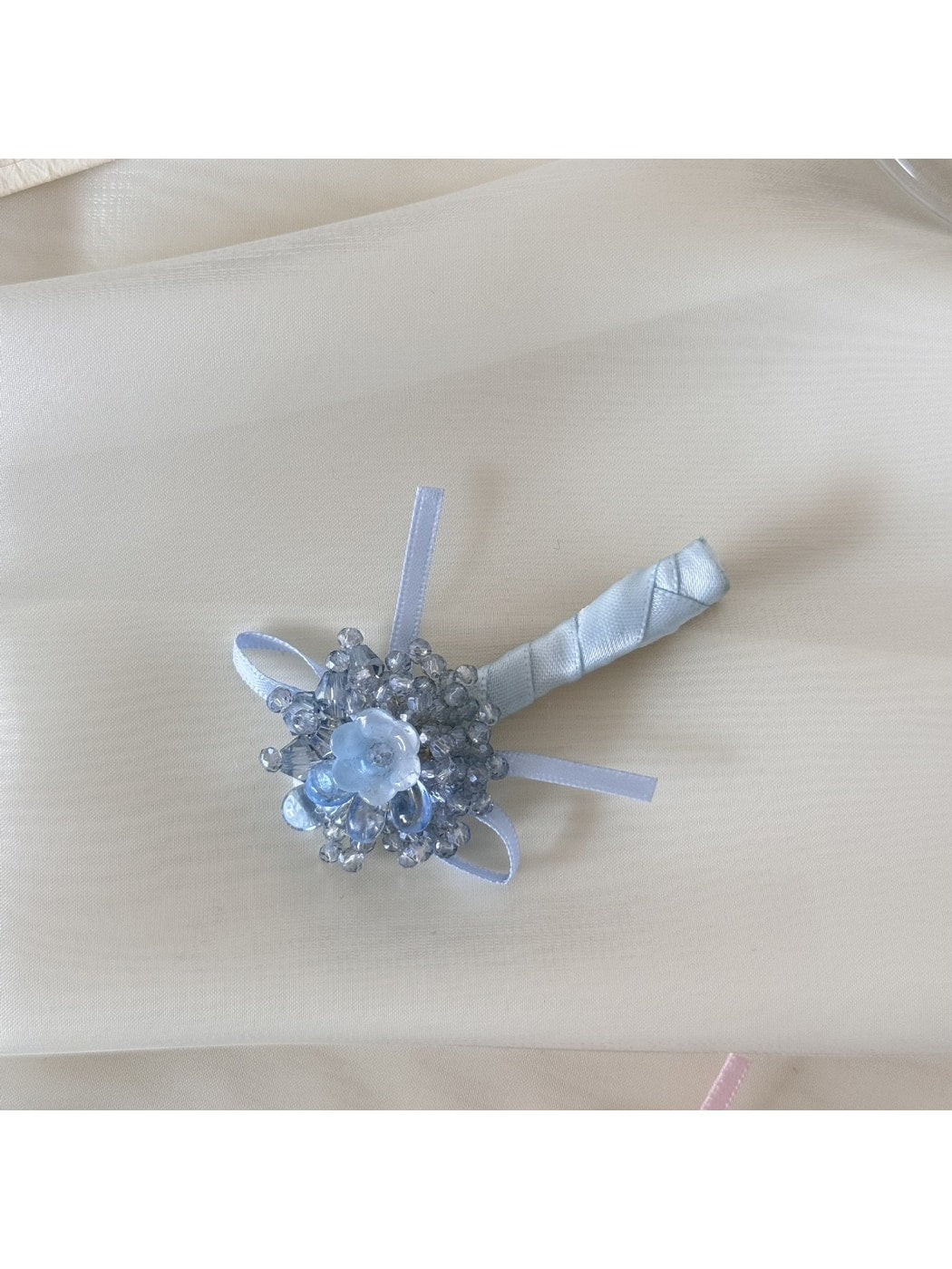 Beau - Floral Beaded Ribbon Barrette Hair Clip