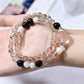 Close-up of Lovra black gold crystal bracelet showing detailed beadwork