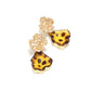Earedge - Leopard Leaf Dangle Alloy Earrings