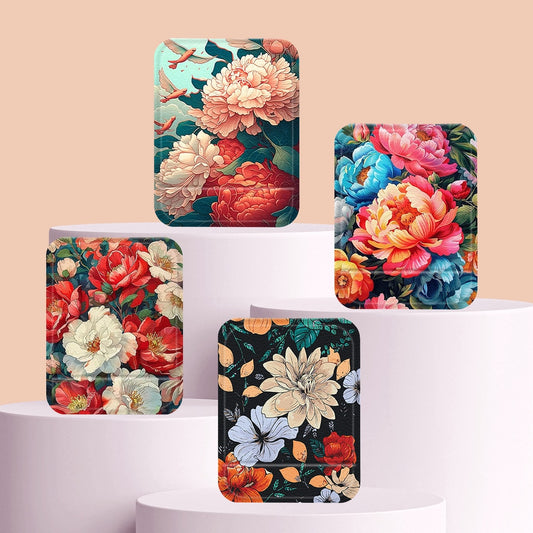 Mirroray - Double Sided Floral Printed Folding Makeup Mirror