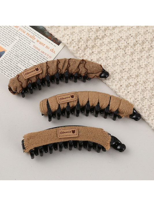 Beau - Rectangular Detail Polyester banana Clip