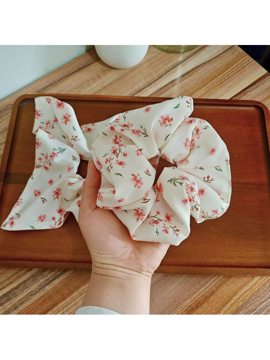 Gifty - Floral Print High Elastic Polyester Scrunchie