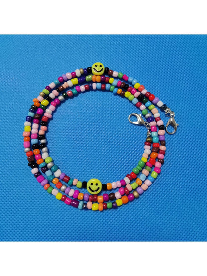 Velra - Vintage Seed Bead Smiley Face Eyeglass Strap