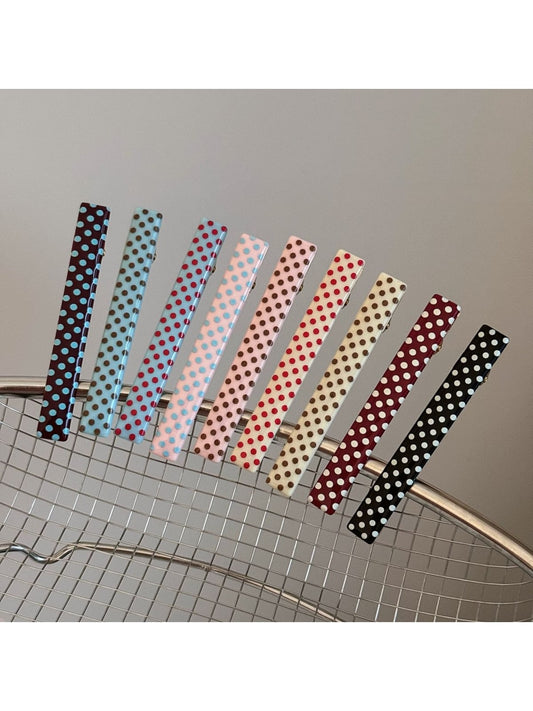 Beau - Polka Dot Straight Bar Bangs Hair Clip