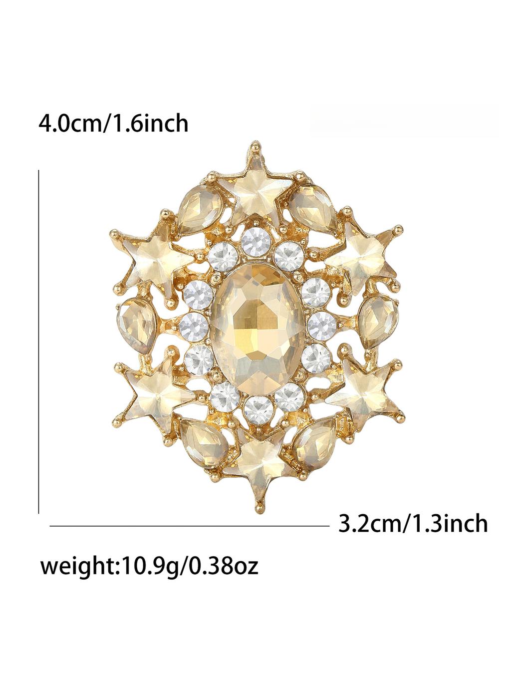 Brovia - Creative Alloy Glass Inlay Pin Brooch