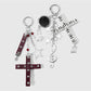 Keypus - Retro Studded Cross Star Music Note Keychain