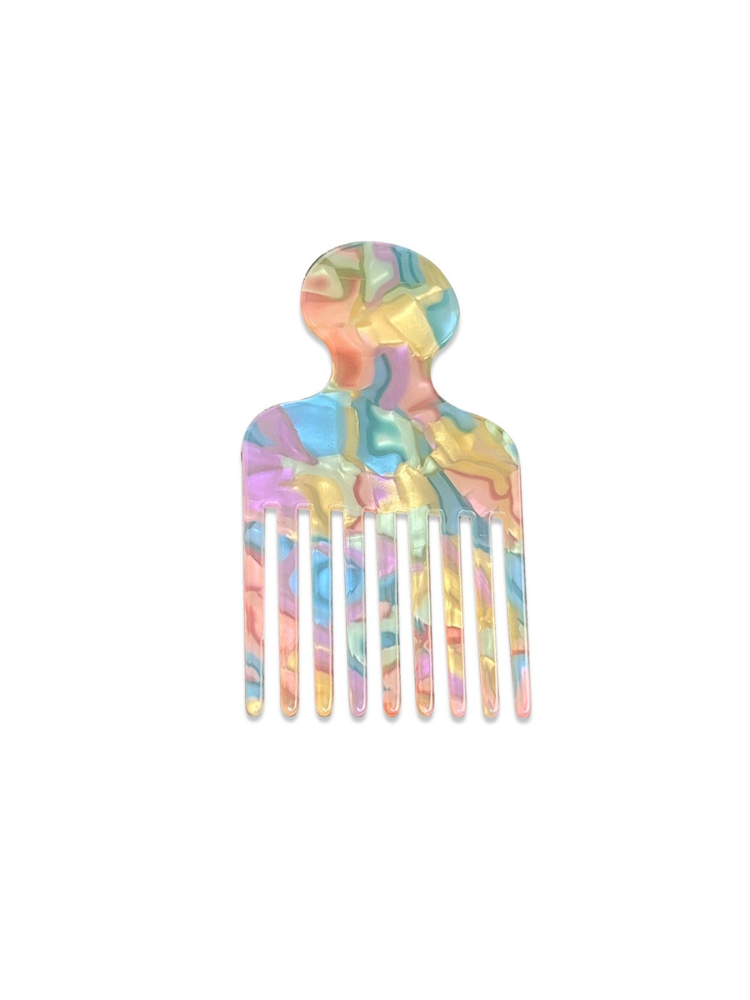 Camerow - Fashionable Marble Pattern Acetate Hair Comb