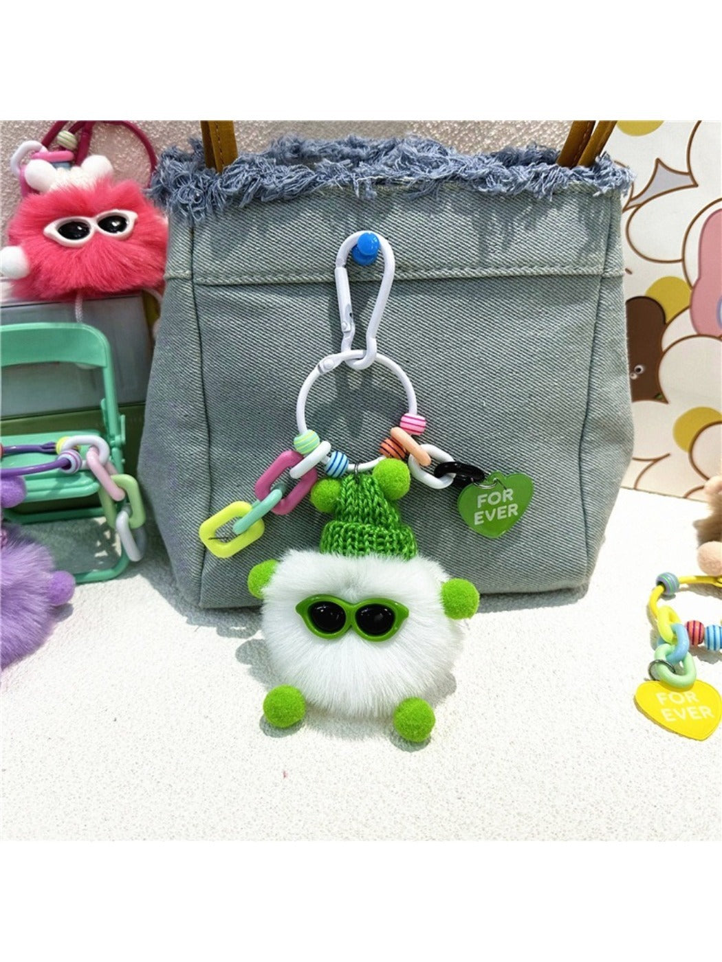 Keypus - Plush Pompom Bag Charm