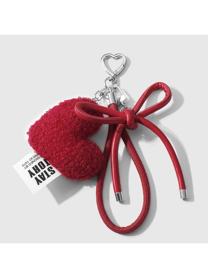 Keypus - Y2K Plush Heart Bow Bag Pendant Keychain