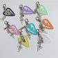 Keypus - Heart Pendant Bow Detail Bag Charm Keychain