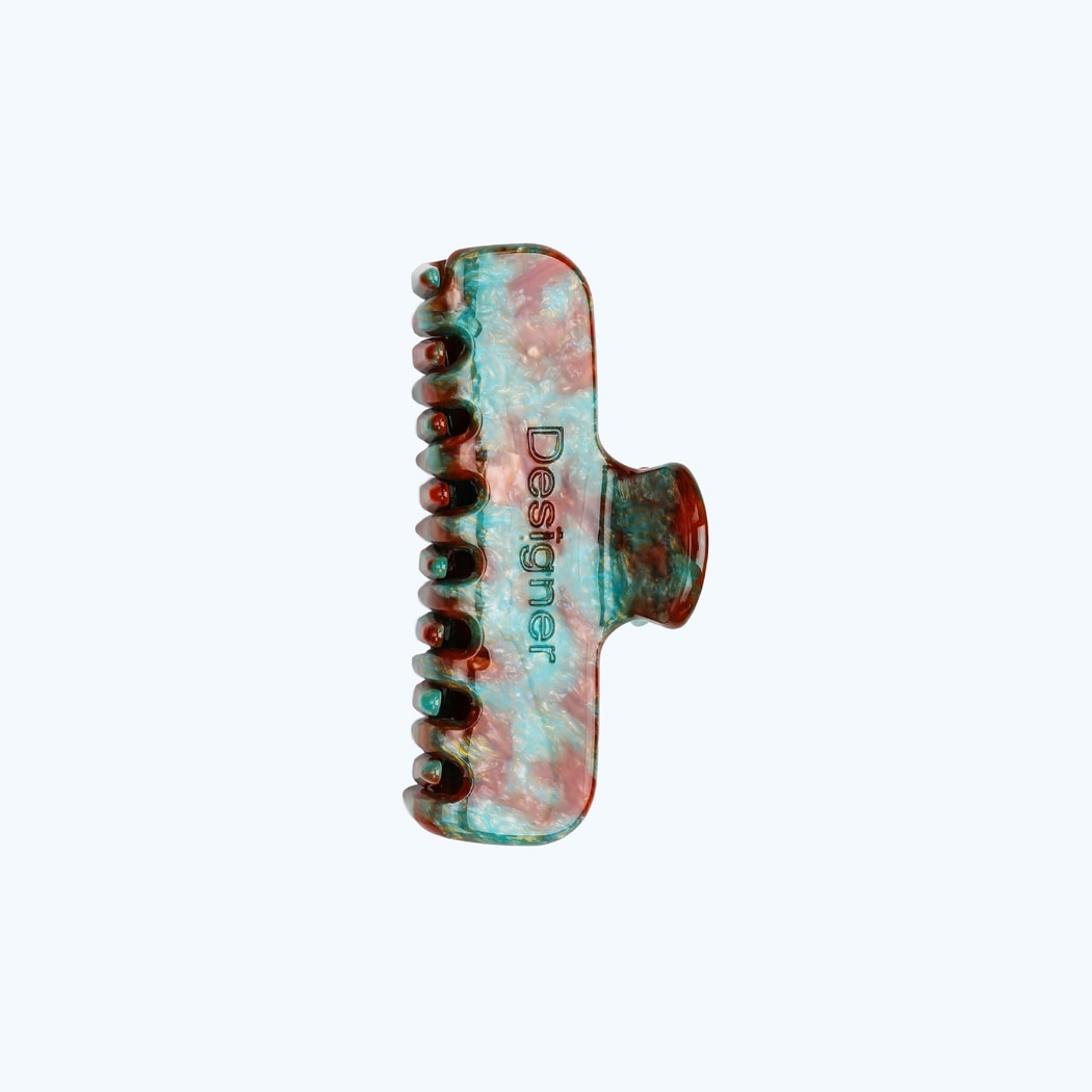 Beau - Classic Glossy Marbled Rectangle Claw Clip