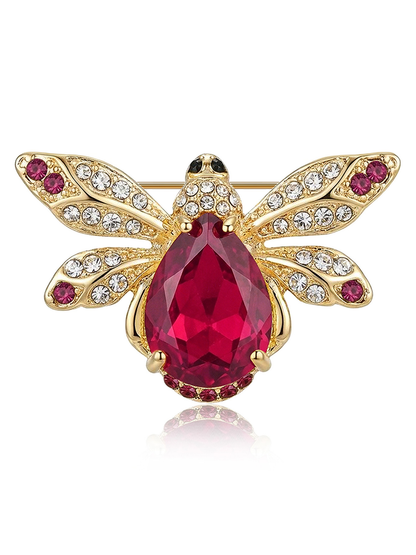Brovia - Alloy Bee Accent Fashion Brooch Pin Accessory
