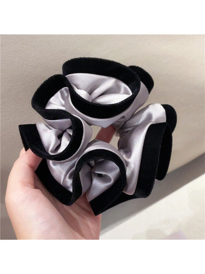 Gifty - Pleated Satin Color Blocking Scrunchie