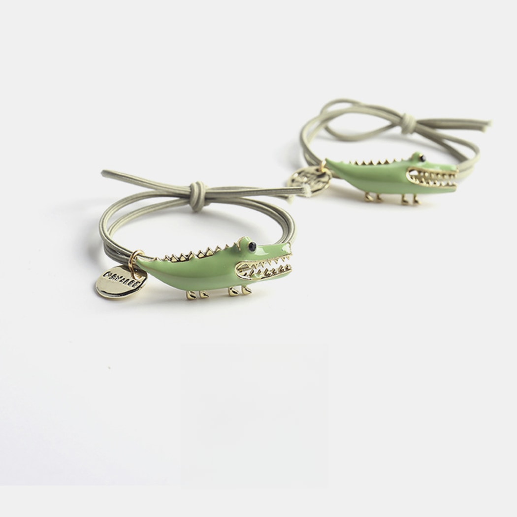 Gifty - Crocodile Charm Polyester Alloy Hair Tie