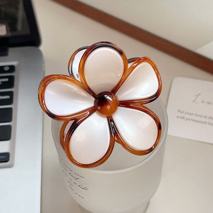 Beau - Glossy Five Petal Floral ABS Claw Clip