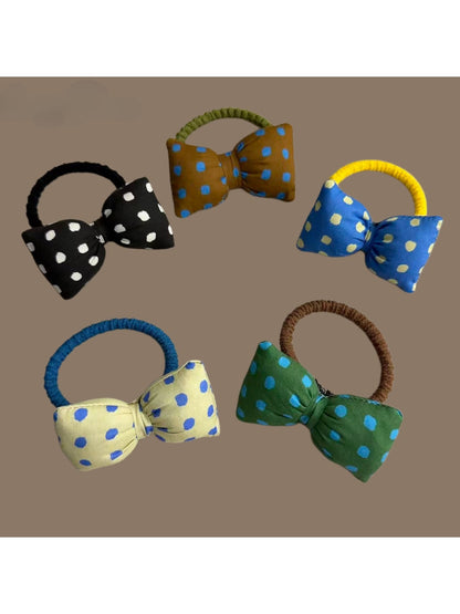 Gifty - Cute Bow Detail Polka Dot Hair Tie