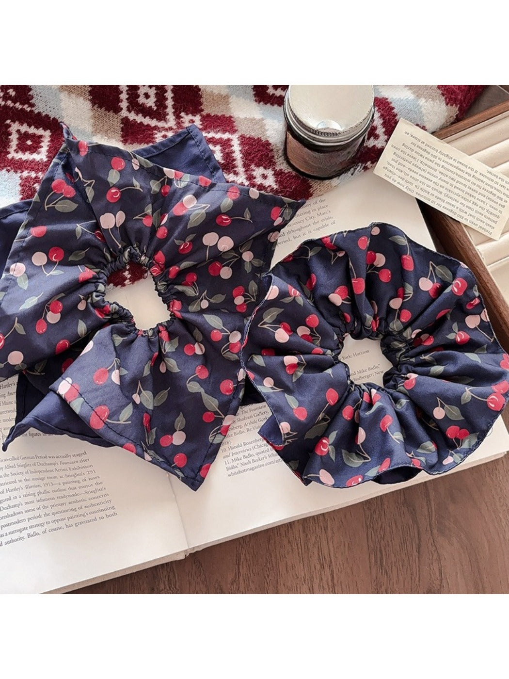 Gifty - Cherry Square Scrunchie Hair Tie