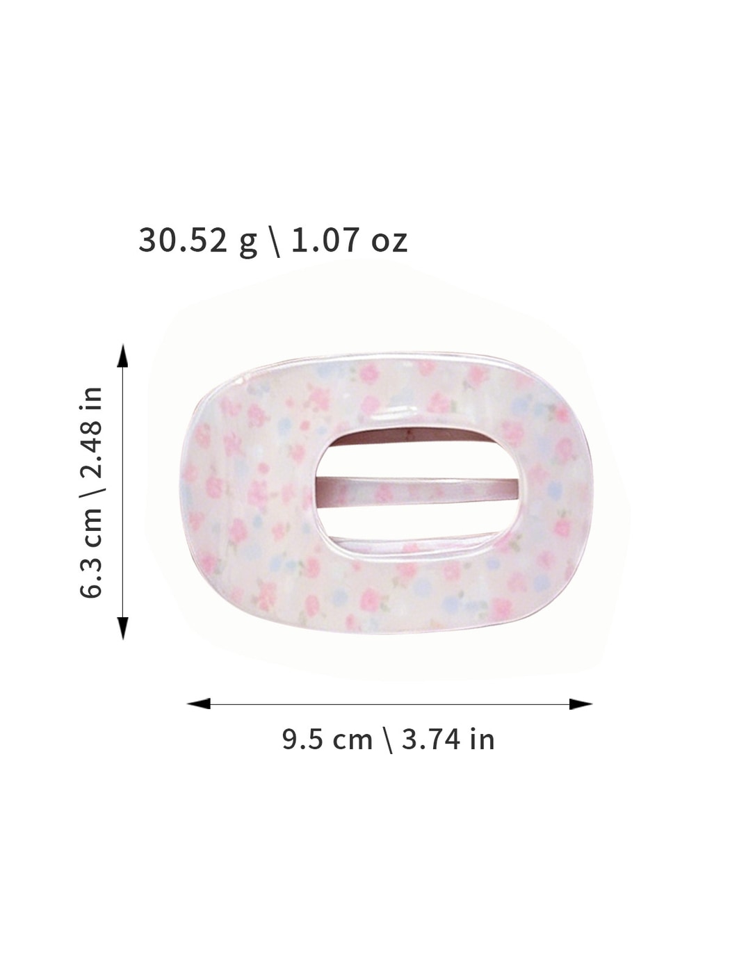 Beau - Retro Printed Oval PVC Claw Hair Clip