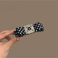 Beau - Polka Dot Rhinestone Bow Side Hair Clip