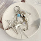 Keypus - Textured Starfish Heart Pendant Bag Charm