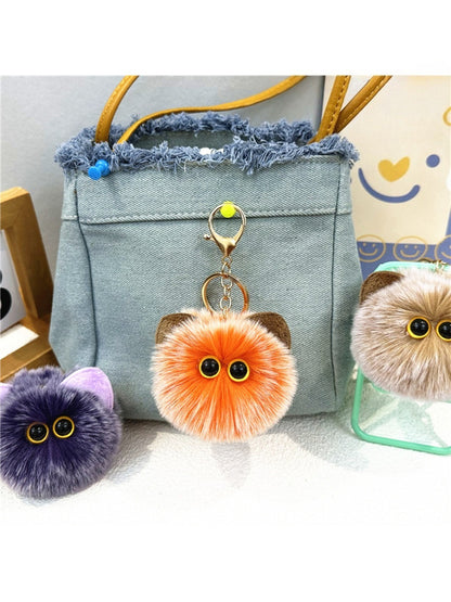 Keypus - Cat Pompom Bag Charm Keychain