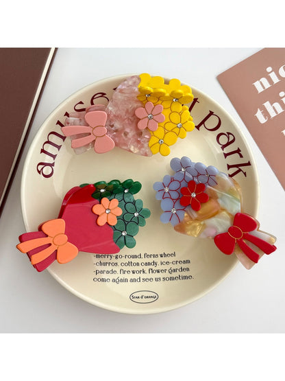Beau - Bow Floral Hair Claw Clip