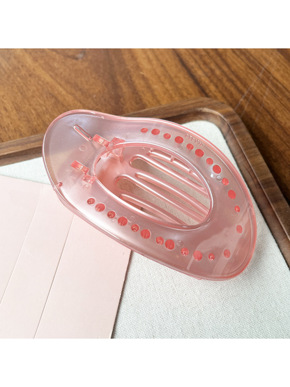 Beau - Large Bow Ring Detail Geometric PC Claw Clip
