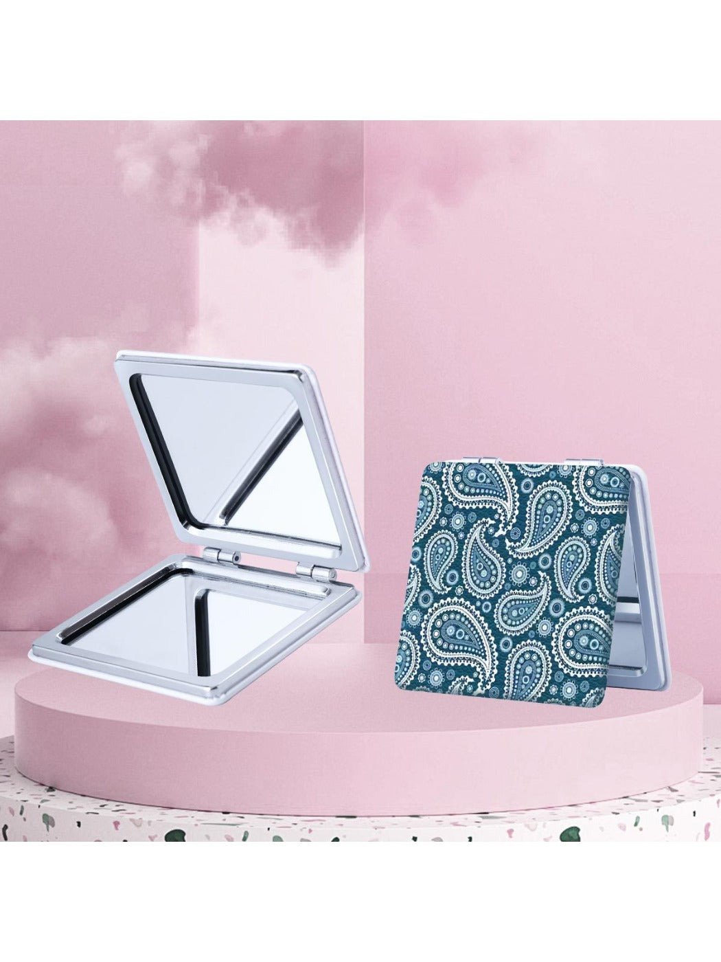 Mirroray - Vintage Patterned Square Compact Mirror