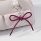Keypus - Leopard Pattern Bow Faux Leather Bag Charm Keychain