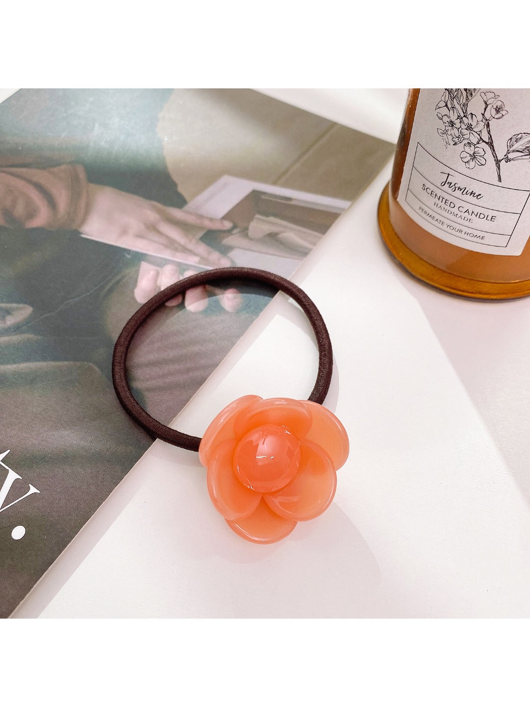 Gifty - Acetate Flower Hair Tie for High Ponytail Bun