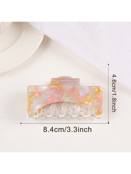 Beau - Large Square Marbled Texture Claw Clip