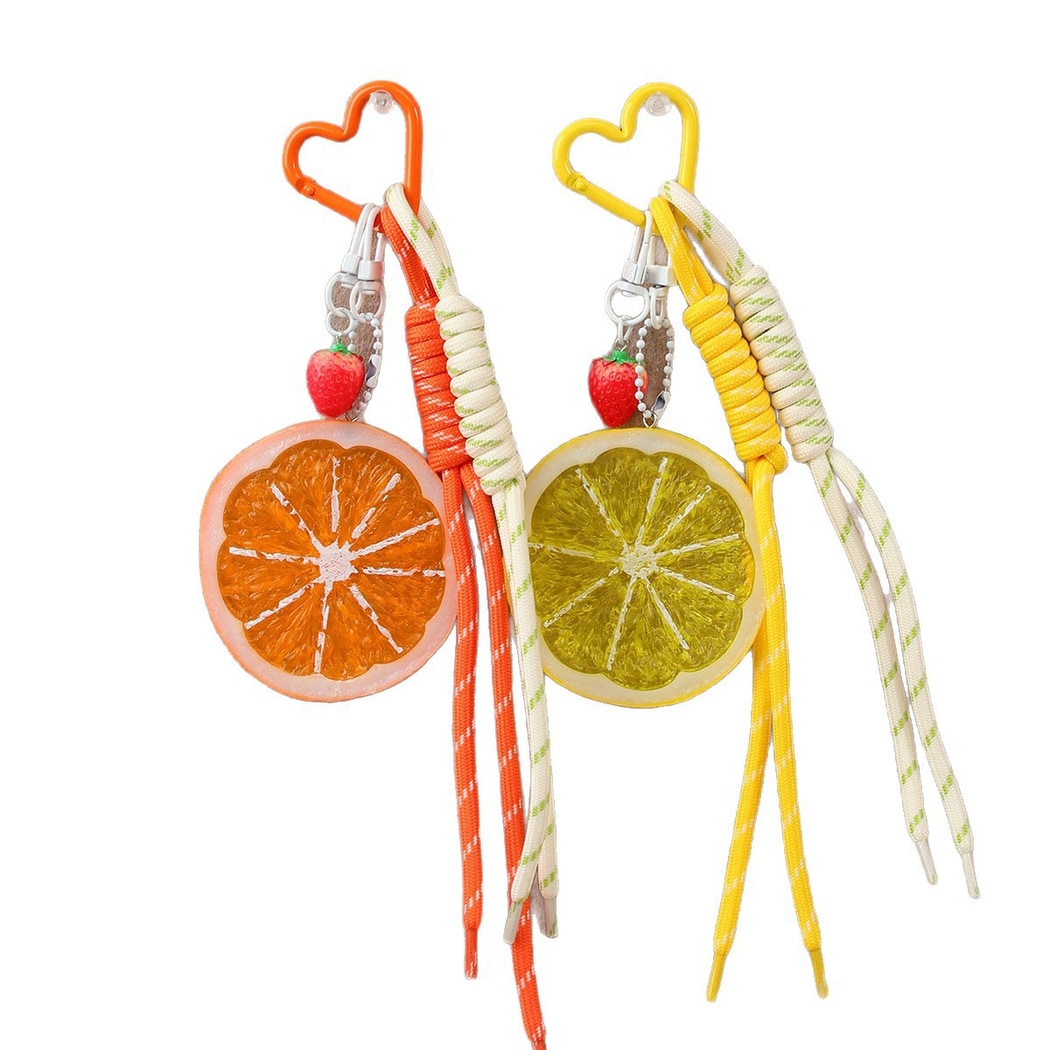 Keypus - PVC Lemon Shaped Rope Bag Charm Keychain