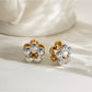 Earedge - Five-Petal Color-Block Flower Earrings