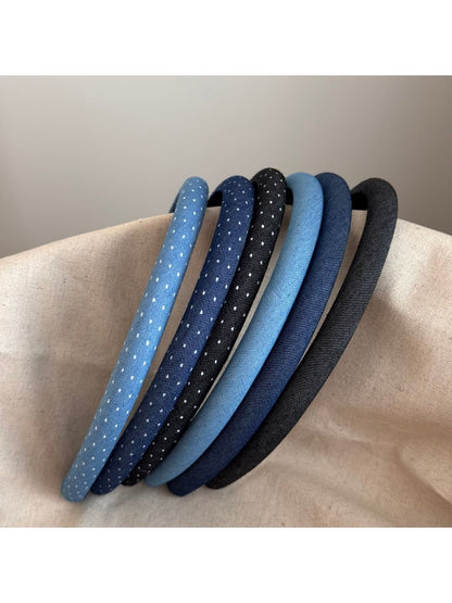 Gifty - Padded Dotted Denim Look Headband