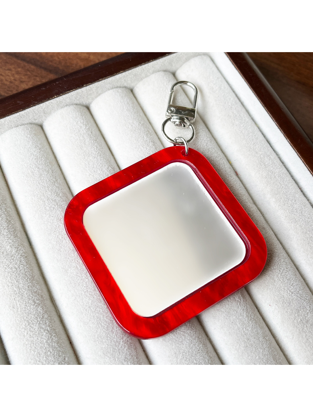 Keypus - Acrylic Square Mirror Bag Charm Keychain