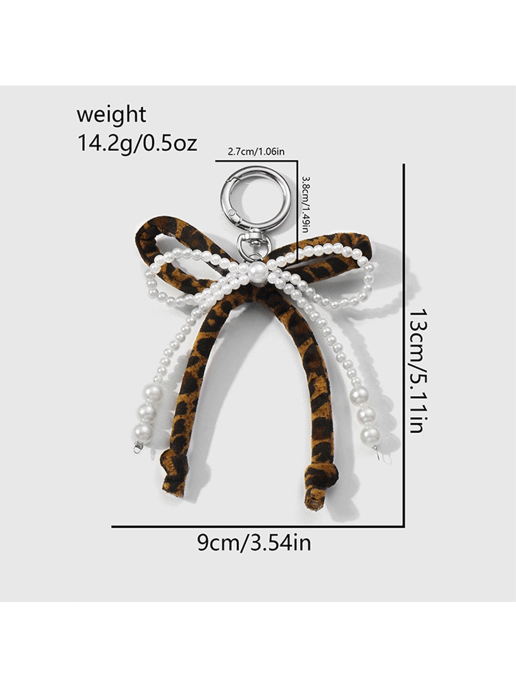 Keypus - Y2K Style Beaded Bow Pendant Alloy Keychain