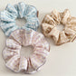 Gifty - Gathered Plaid Trim Polyester Bun Scrunchie